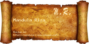 Mandula Riza névjegykártya